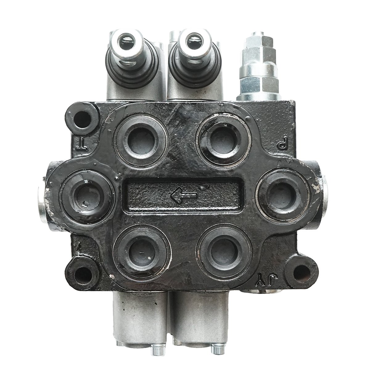 Distribuitor hidraulic cu 2 manete 150 Bar, debit 80L/min M22x1.5mm pentru Tractor Forestier si Graifer